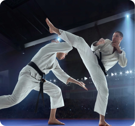 karate fighters tatami fighting championship